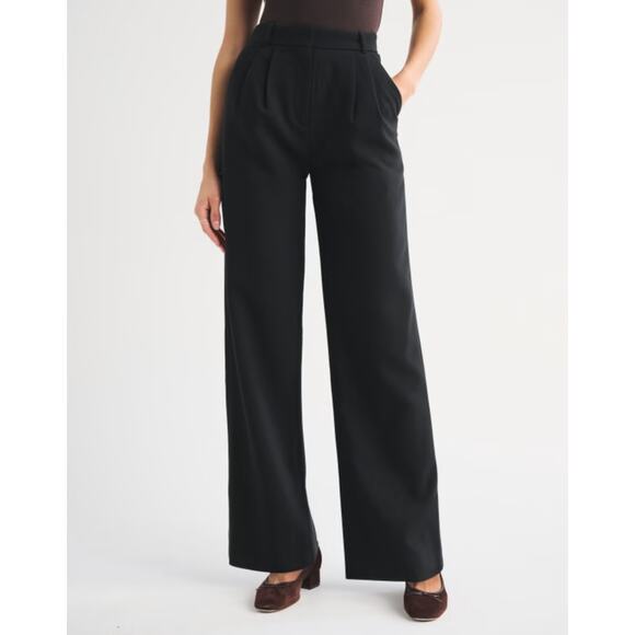 Abercrombie & Fitch Pants - Abercrombie & Fitch Sloane Tailored Wide Leg Black Trousers Women's Size 31 Tall